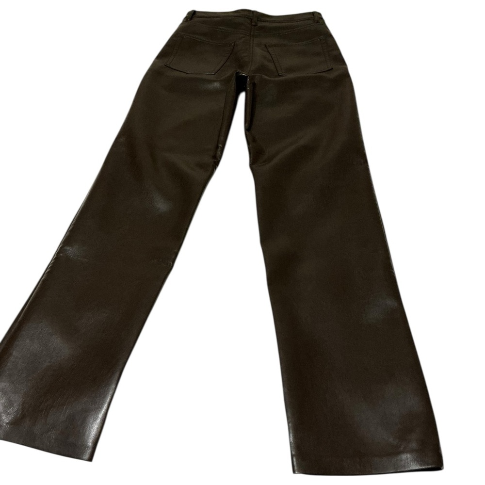 Aritzia Wilfred Dark Brown Faux Leather Pants - Picture 4 of 9